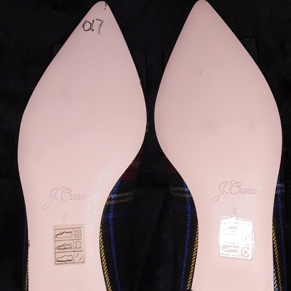 J.Crew Plaid Clothed Pointed Toe Flats Size 8 - Picture 8 of 8